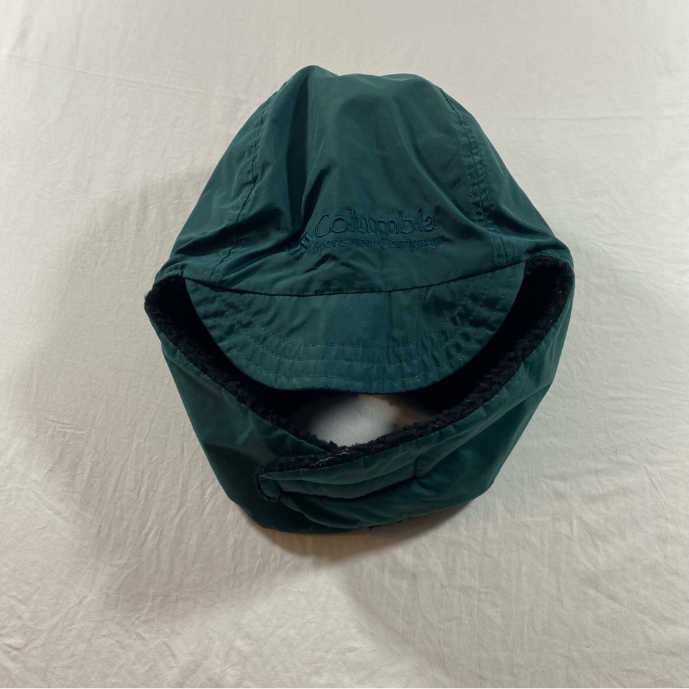 Columbia Hat Adult S-M Sherpa Fleece Winter Ski Hat Green warm hat hunting Cap